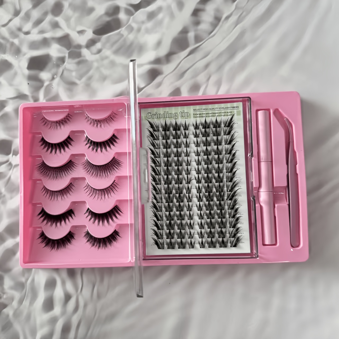 Image of Cat Eye Fake Eyelashes Set, 112pcs Cluster Lashes + 6 Pairs Strip Lashes, Diy Lash Extensions Kit With Natural Fluffy Look, Reusable False Eyelashes For Women