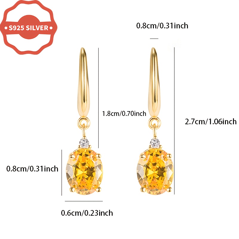 925 Hypoallergenic Oval Gemstone Earrings, Party Accessories