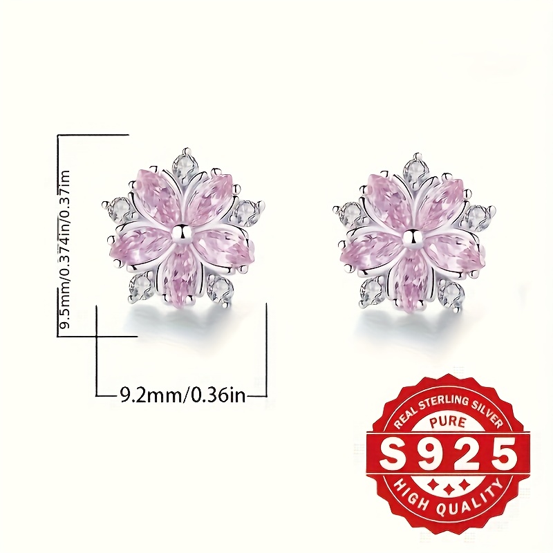 elegant     earrings for women 925 sterling silver synthetic cubic zirconia ideal for daily wear and gift   bohemian style exquisite   Product details 3