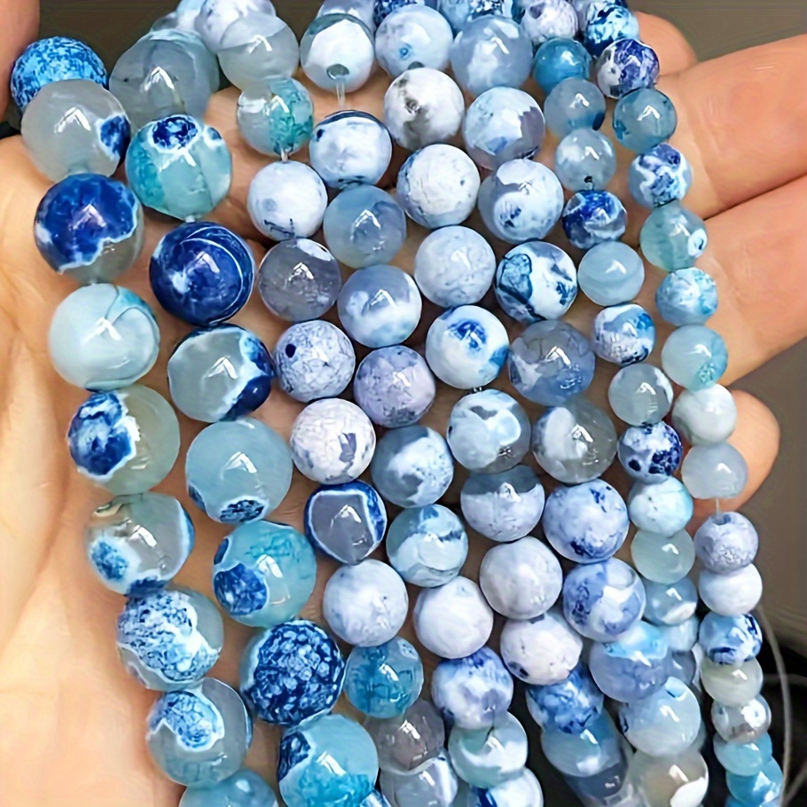 

61/46/36pcs Dragon Pattern Agate Round Beads 6/8/10mm Spacer Beads For Multifunctional Jewelry Making To Bracelets, Necklaces, Earrings And Accessories