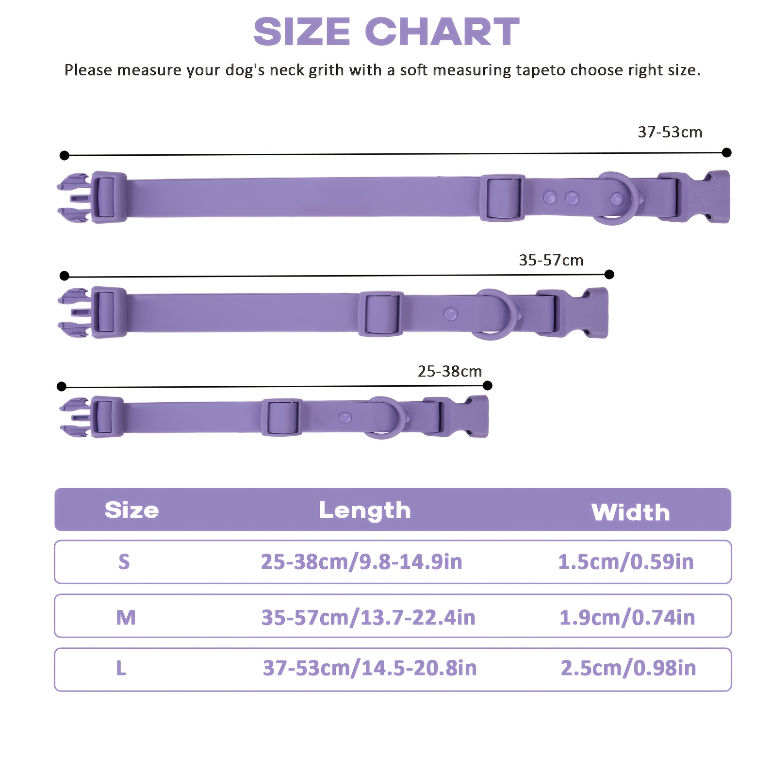 Durable PVC Pet Collar for Large, Medium and Small Dogs