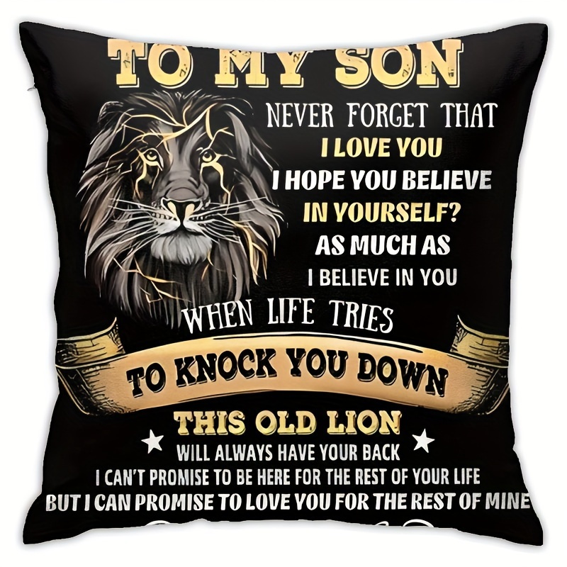 

1pc, Short Pillow Case, To My Son From Dad Gift Pillow Covers, Single-sided Printing, 18inch*18inch, Suitable For Sofa, Living Room, Bedroom, Office Home Decoration, No Pillow