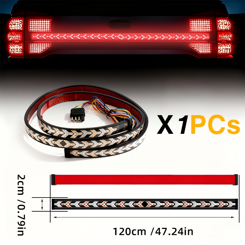TEMU 47-inch Moving Arrow Led Light Bar - Off-road Lighting For Pickup Trucks And Suvs, With Angle, Without Battery