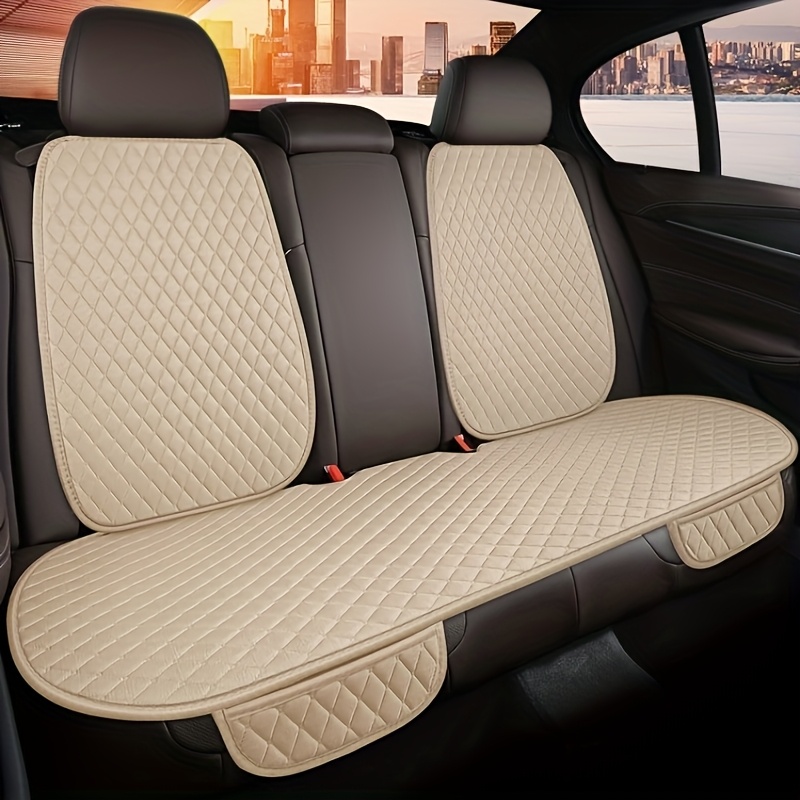 TEMU Car Seat Cushion Linen Texture 3-pack Suitable For , Rectangular, , Suitable For Four-door Suvs, Hand Washable, No Filling, Size