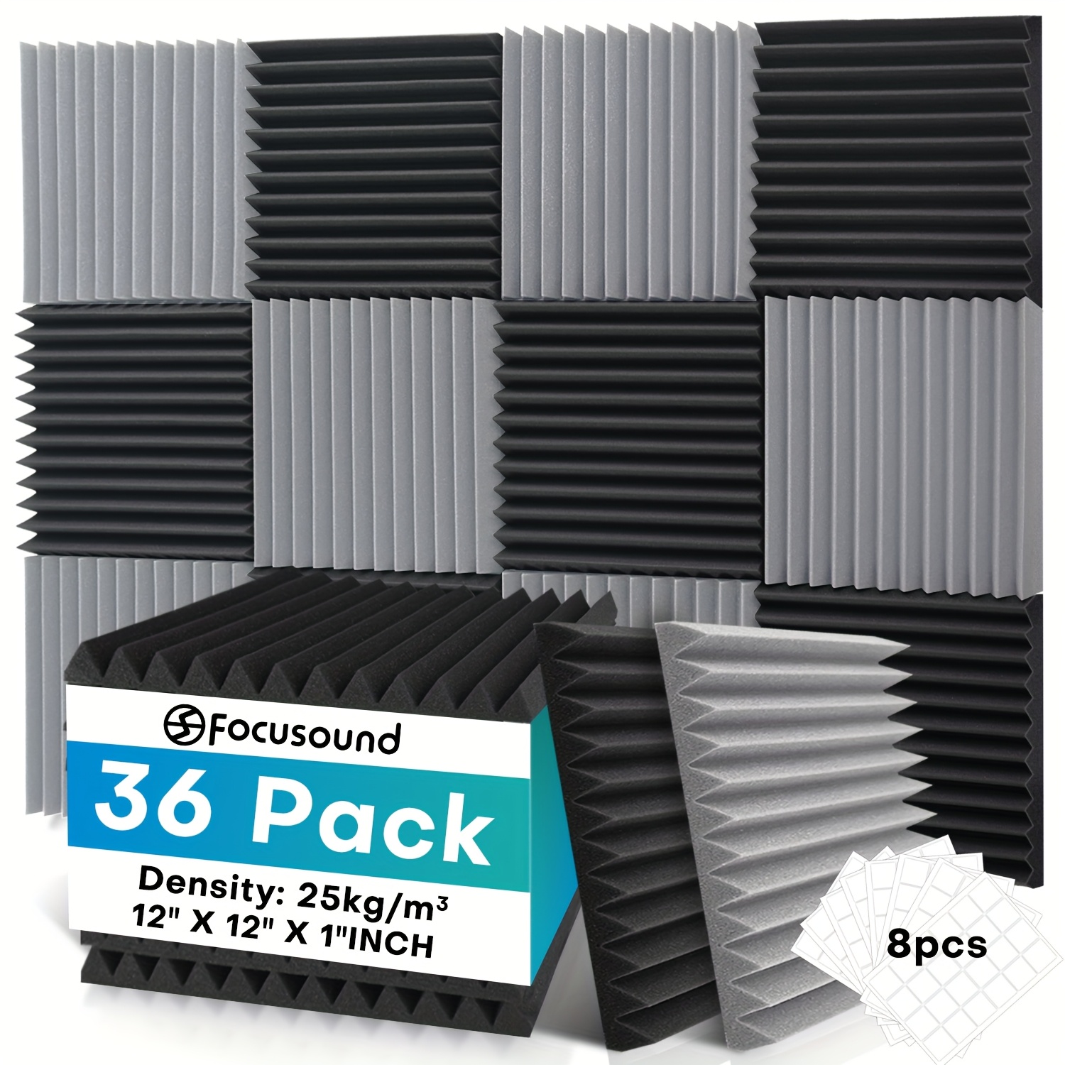 36pcs of high density soundproof panels with complimentary double sided   12x12x1 inch acoustic soundproof wall panels suitable for noise reduction recording   music rooms offices game rooms and wall decoration