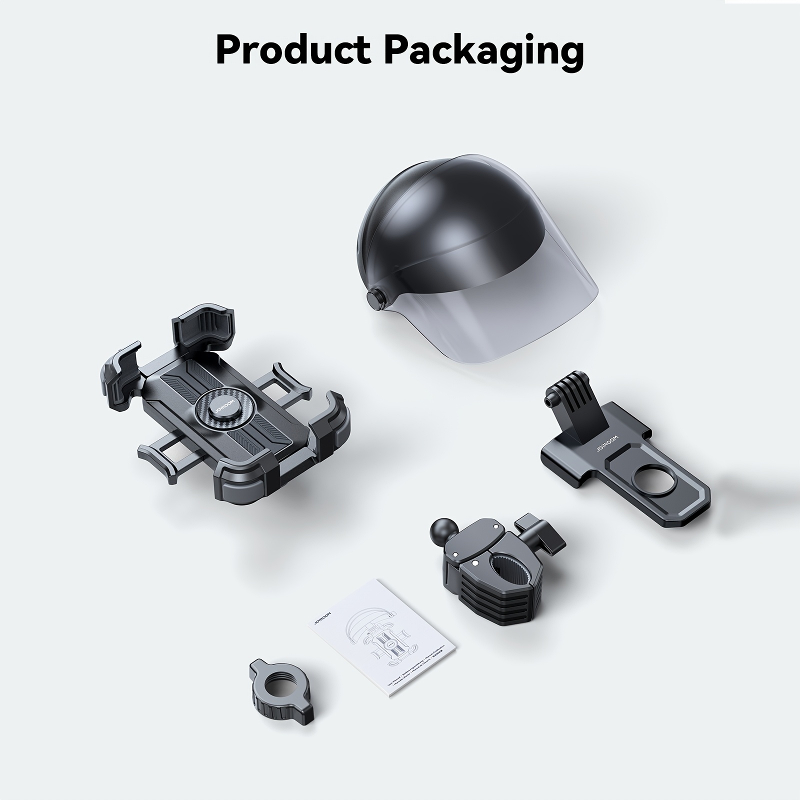 Motorcycle Phone Mount Holder, [All-Weather Sunshade And Overheat Protection] Phone Holder for Motorcycle ATV Scooter, [120Mph Secure Lock] Handlebar Phone Mount for Iphone 17, All 11.94-17.78cm Phones, Without Battery