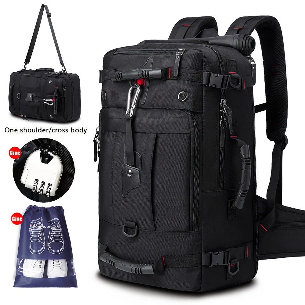 

1pc Large Travel Backpack, Multi-functional Carry On Backpack, Men's Hiking Backpack, Waterproof Outdoor Sports Rucksack, Casual Daypack, School Bag