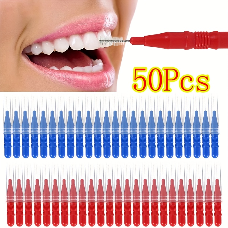 TEMU 50x Dental Floss Brushes Interdental Clean Teeth Stick Tooth Toothpick Oral Care