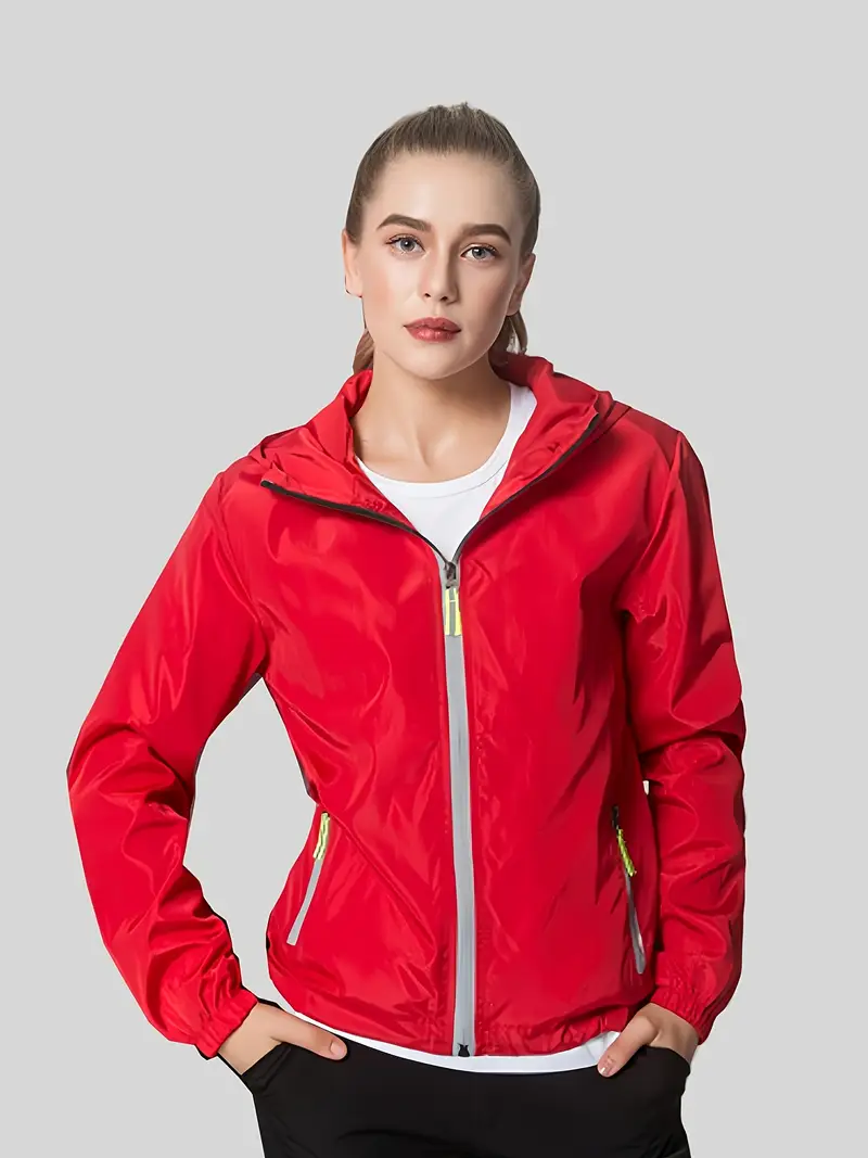 Ladys Lightweight Windproof Hooded Jacket Ultra Thin