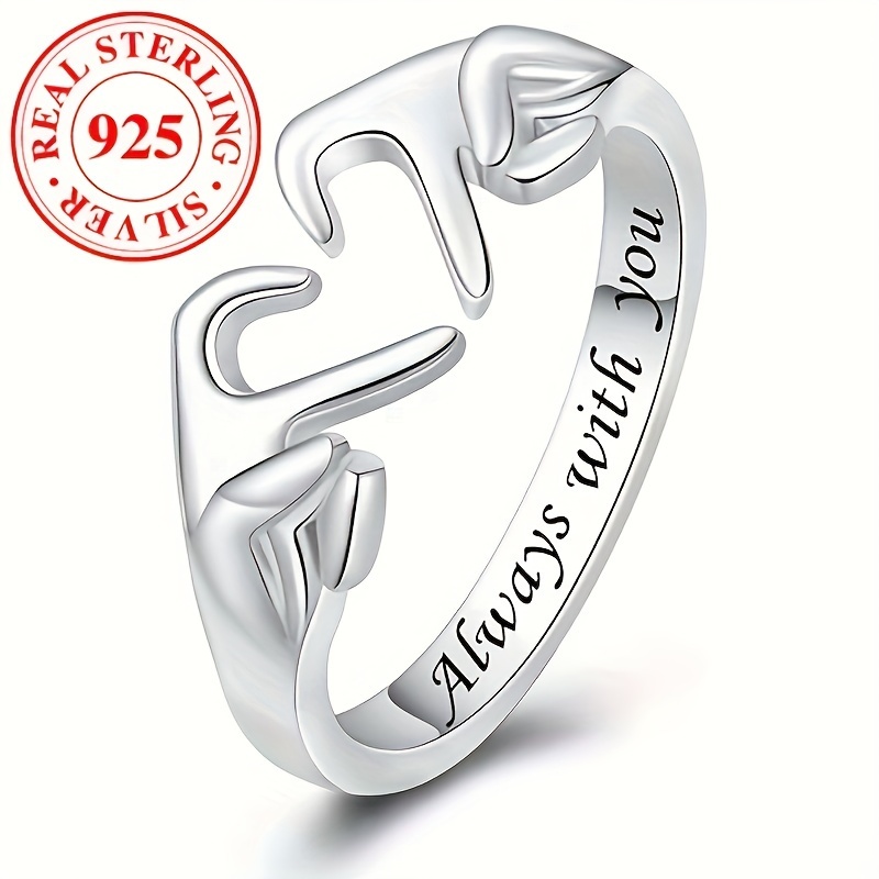 

An Elegant And Simple Adjustable 925 Sterling Silver Heart-shaped For Women, Without Setting, Suitable For Wear And Gifts, Weighing 2 Grams