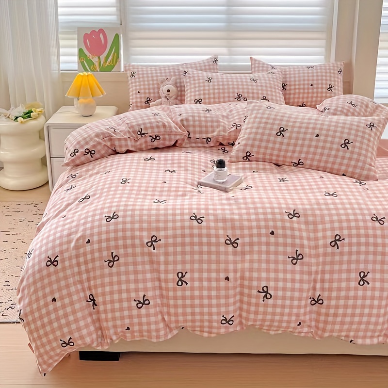 

3pcs Bowknot - Set (1 Duvet 2 Pillowcases, No Inserts) - 90g , , , , -, , , Brushed , , , Kit For Decor