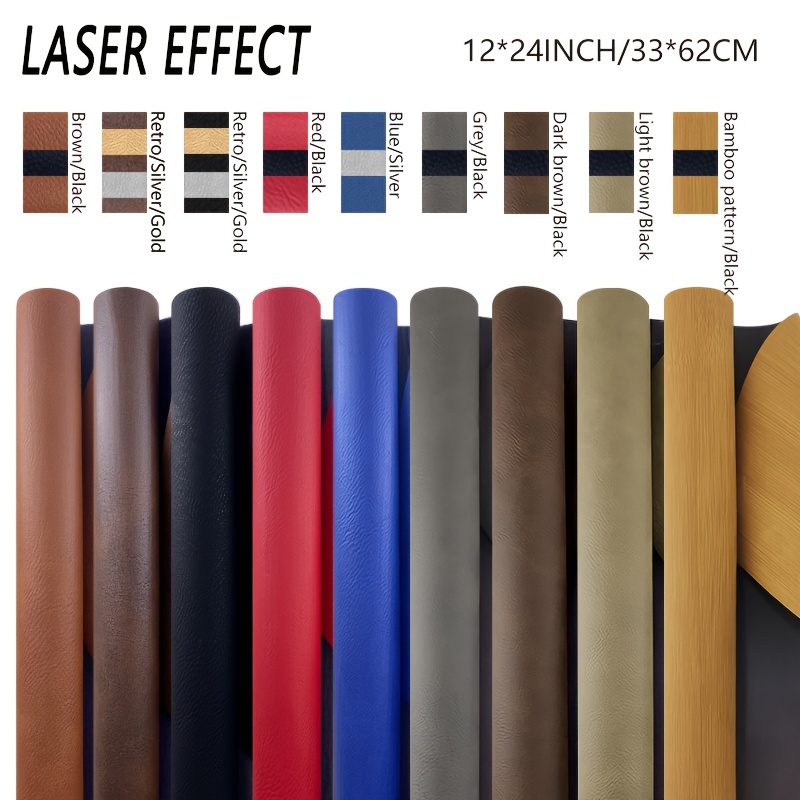 Laserable Leather Sheets, Laserable Leatherette 12 x 24, Laser Engraving  Supplies, for Glowforge Supplies and Materials (Black/Gold)