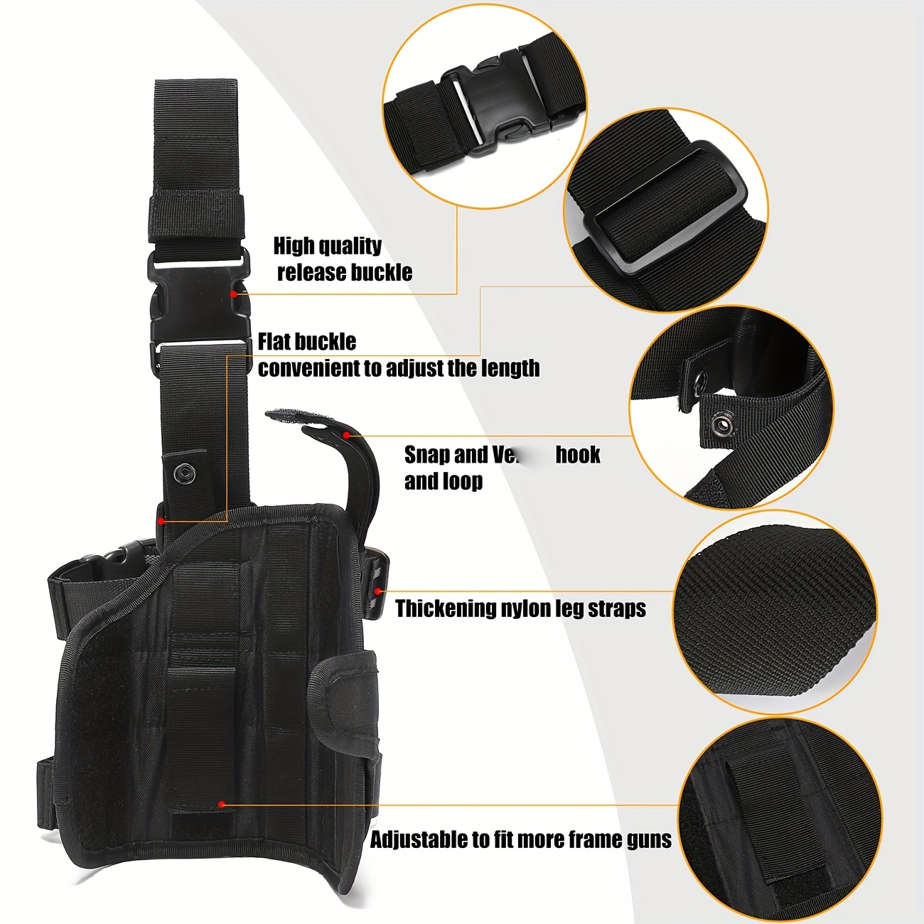 Drop Leg Holster for Pistol, Right Handed