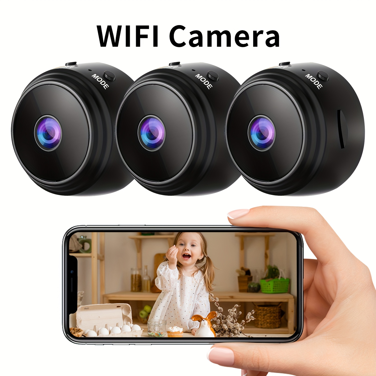 cámara de seguridad inalámbrica  , monitoreo inteligente wifi de 2.4ghz para interiores/exteriores, acceso a través de la aplicación móvil en cualquier  , asistente  , cámara inalámbrica para vigilancia   0