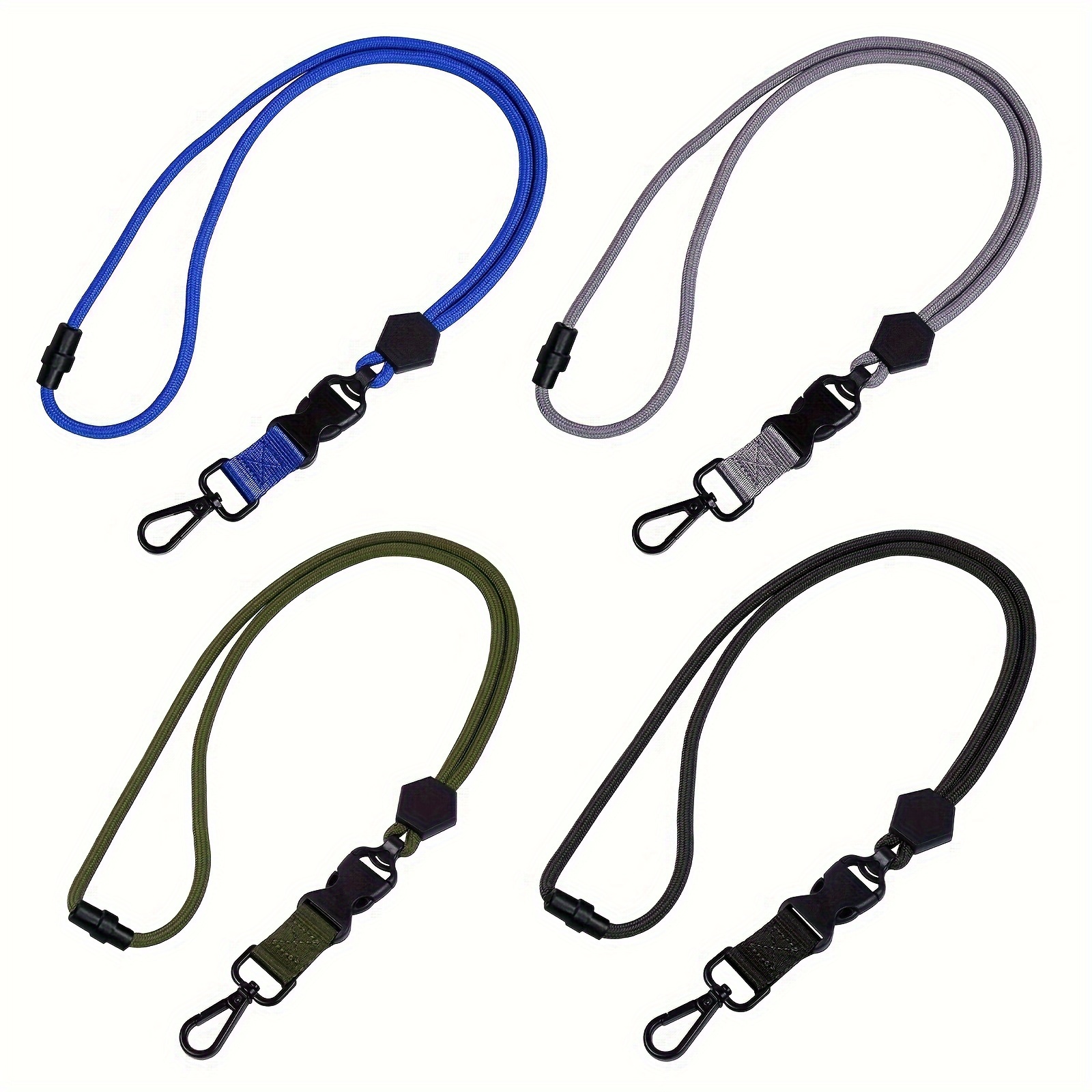 

Breakaway Neck Lanyards For Id Badges, Adjustable Sturdy Round Cord Heavy Duty Key Lanyard With Detachable For Men Women Car Keys Card Holder