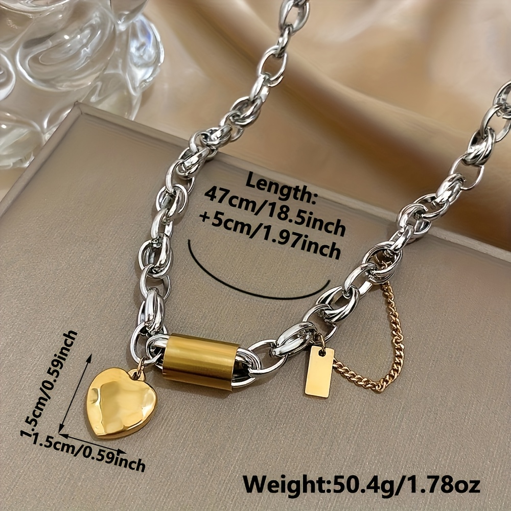 2pcs Romantic Heart Pendant Bangle and Necklace Set