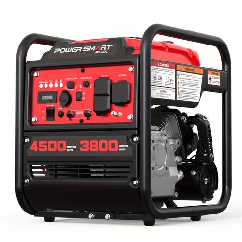 wattage 4500w rated wattage 3800w gas powered portable generator inverter and lightweight for home use outdoor camping rv ready