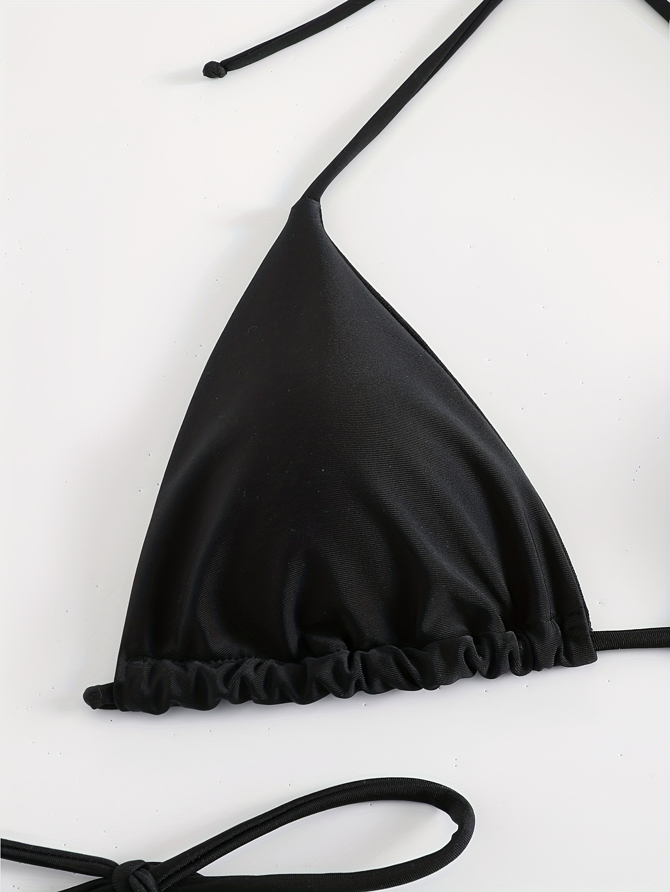 Black push-up triangle bikini top