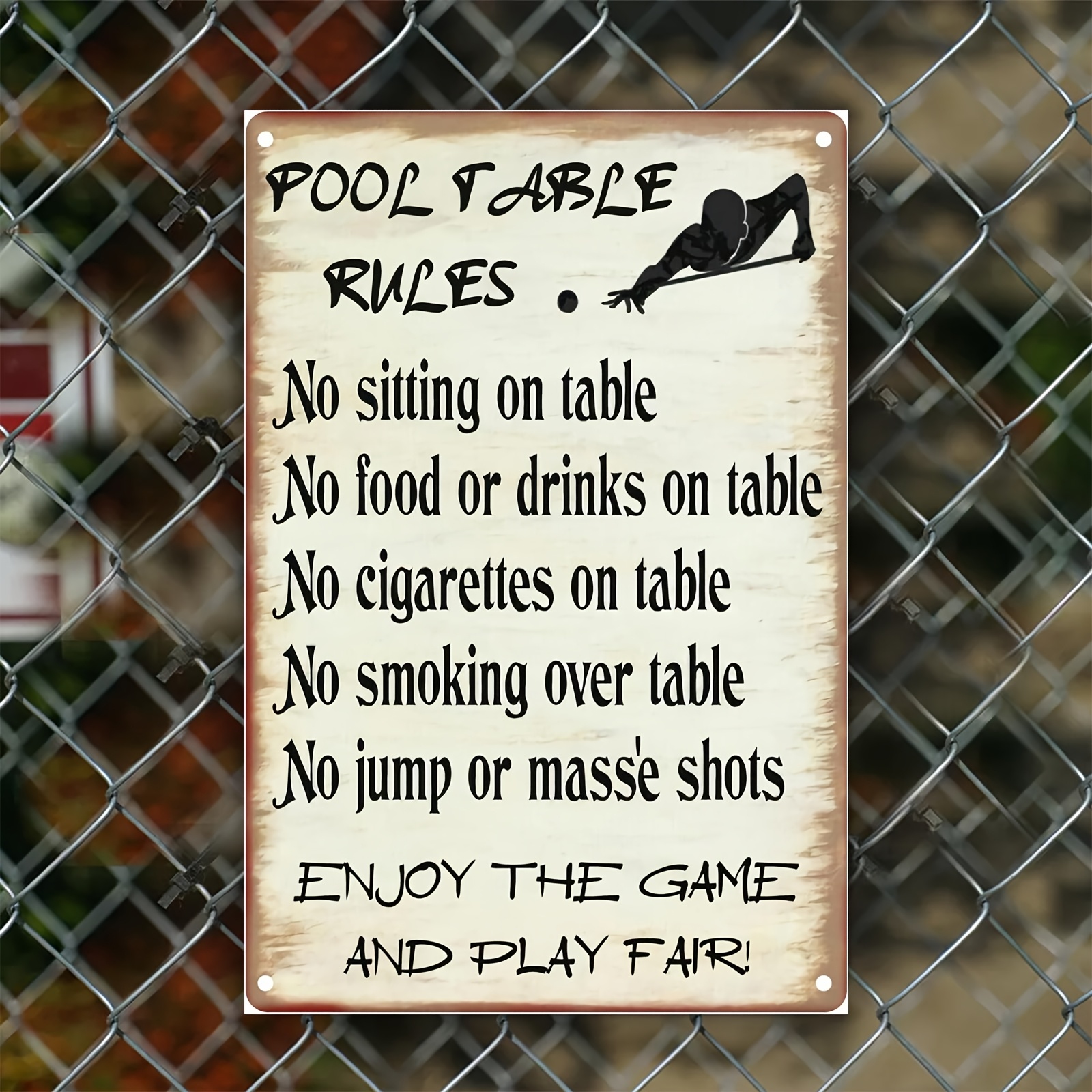 Canvas Pool Table Signs