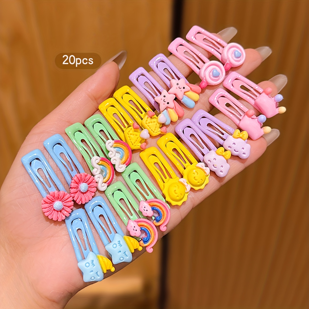 TEMU 20 piezas de pinzas BB con flores para , pinzas para el pelo bonitas, accesorios para el cabello que no lo dañan