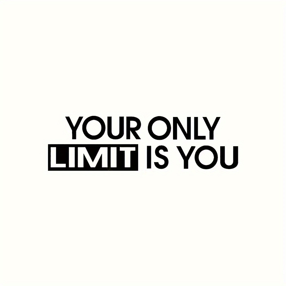 Image of 1pc Your Only Limit - Wall Decal Sticker Gym Wall Decor Workout Motivation Home Gym Quote Training Fitness