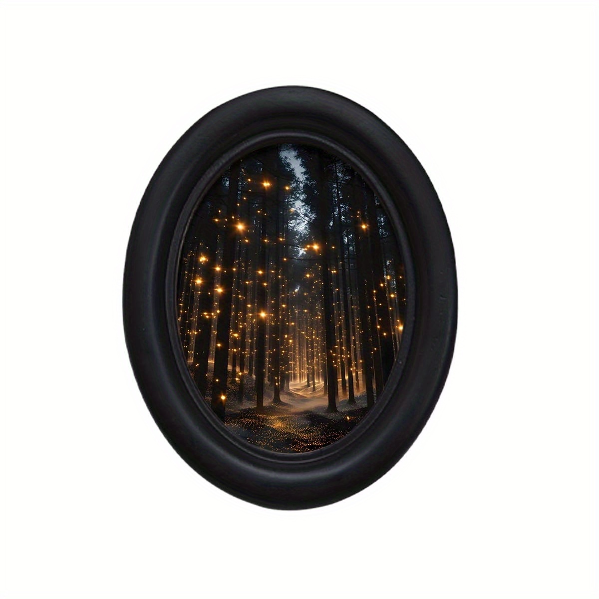 Image of 1pc, In Vintage Gothic Style Wooden Oval Photo Frame (4.16*5.25), Oval Wall Decoration, Handmade Photo Transfer, Suitable For Home And Office Wall Decoration, Holiday Decorations - With Frame.