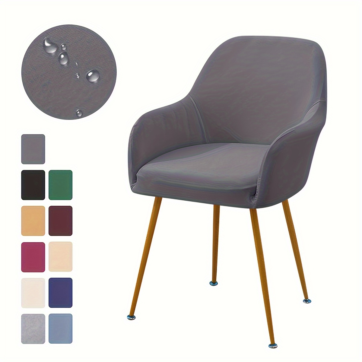 

Housse de fauteuil extensible moderne, 1 housse de chaise en polyester imperméable et élasthanne avec fermeture à bande élastique, lavable en machine, design antidérapant pour la maison et l'hôtel