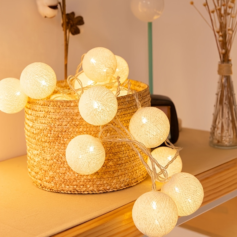 *. handgefertigte LED-Kugel-Lichterkette, batteriebetrieben, niedliche Raumdeko für Schlafzimmer, Weihnachten, Halloween, Eid *'s Day, Ostern * Hochzeit & Party (ohne Batterie)