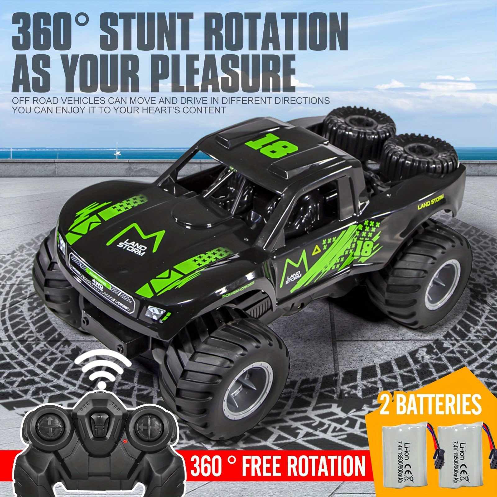 [6-1 RC Car] Amphibious 6-1 Remote-controlled Off-road Vehicle, High Horsepower Four-wheel Drive Climbing RC Car | Toy Racing Electric Toy Car, Old Boy Outdoor Toy Birthday Gift