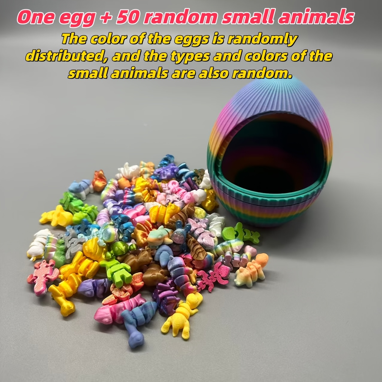 3d Printed Egg With Multi-animal Sculpture Set | Plastic Decorative Figurines For Indoor And Outdoor Garden Decor, Ideal For Christmas Gift, Random