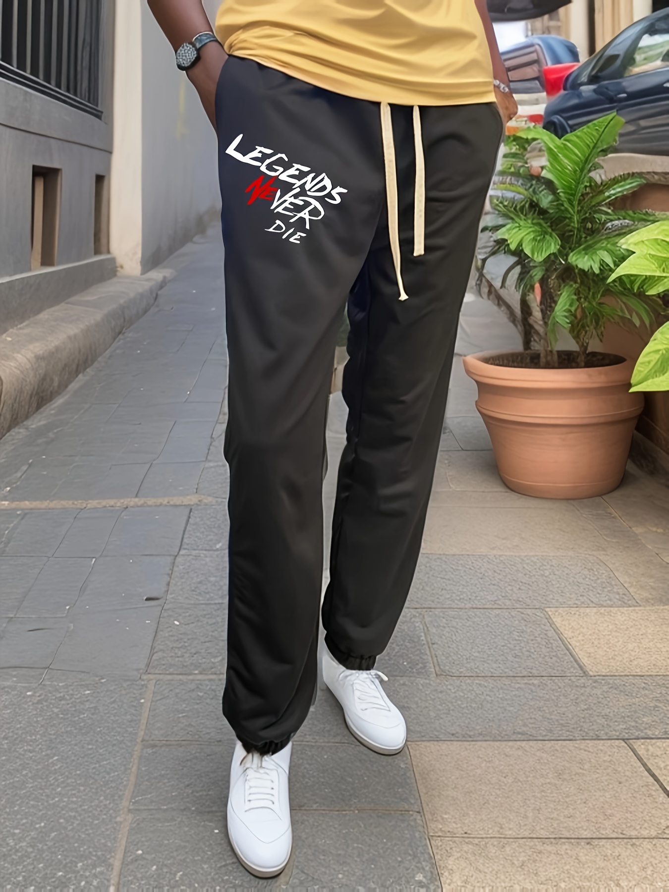 Pantalones Deportivos Estilo Jogger Estampado Letras - Temu Chile