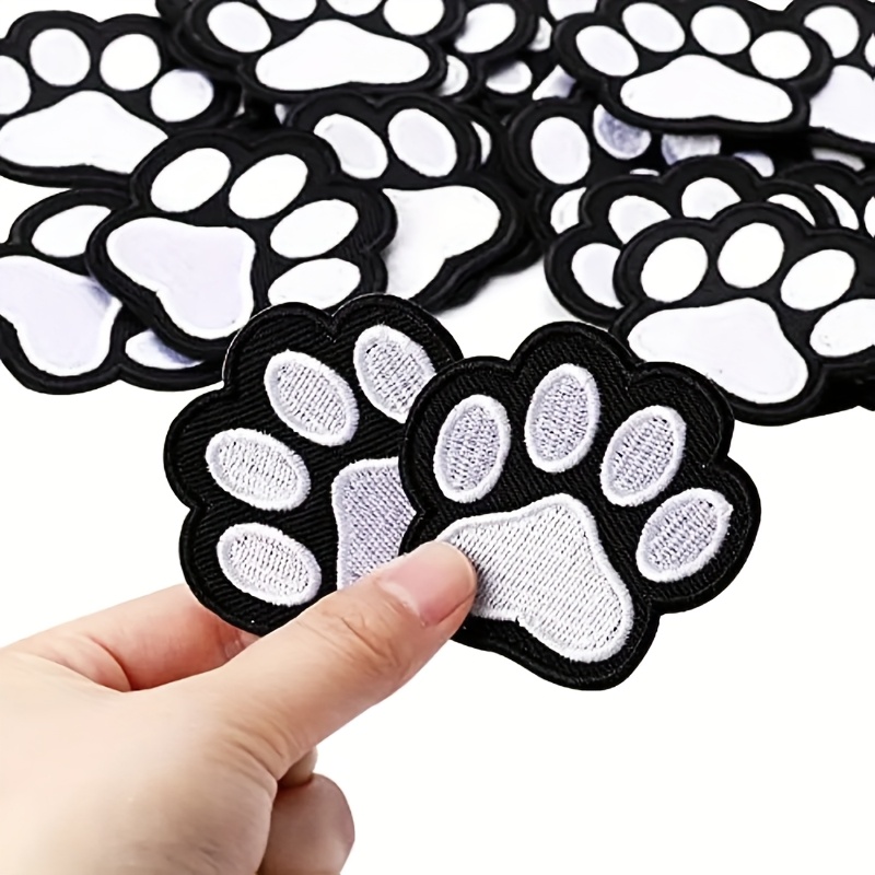 10-pack Paw And Cat Paw Fabric Patches