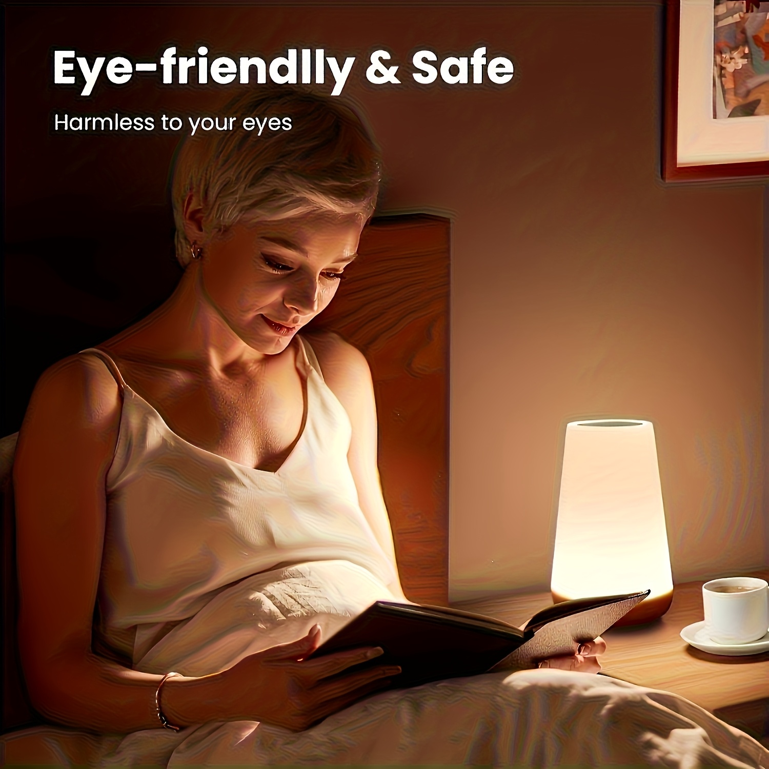 Touch Dimmable Night Light, Adjustable LED Touch Lamp for The Bedroom, USB Rechargeable Portable Desk Lamp with 5 Brightness Levels And RGB Colors, Suitable for Bedroom, Hallway, And Living Room
