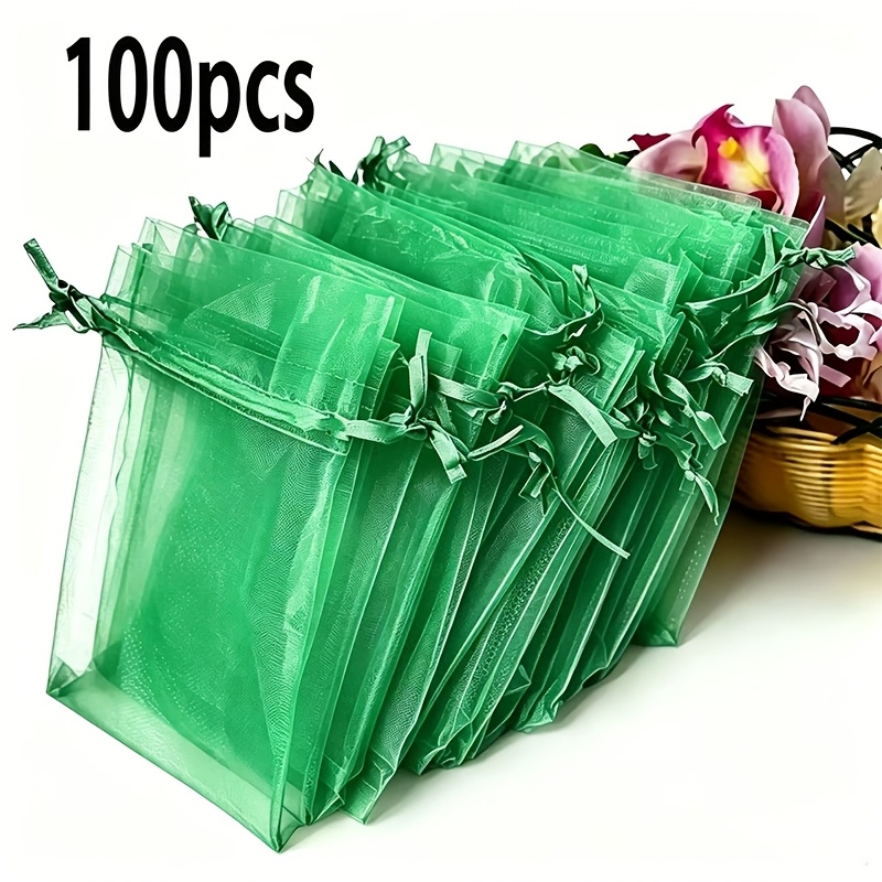 TEMU 100pcs Organza Drawstring Clear Gift Bags, Suitable For Wedding Gifts, Party Favors, Jewelry, Candy, And Decorations, Wedding Gift Bags|gift