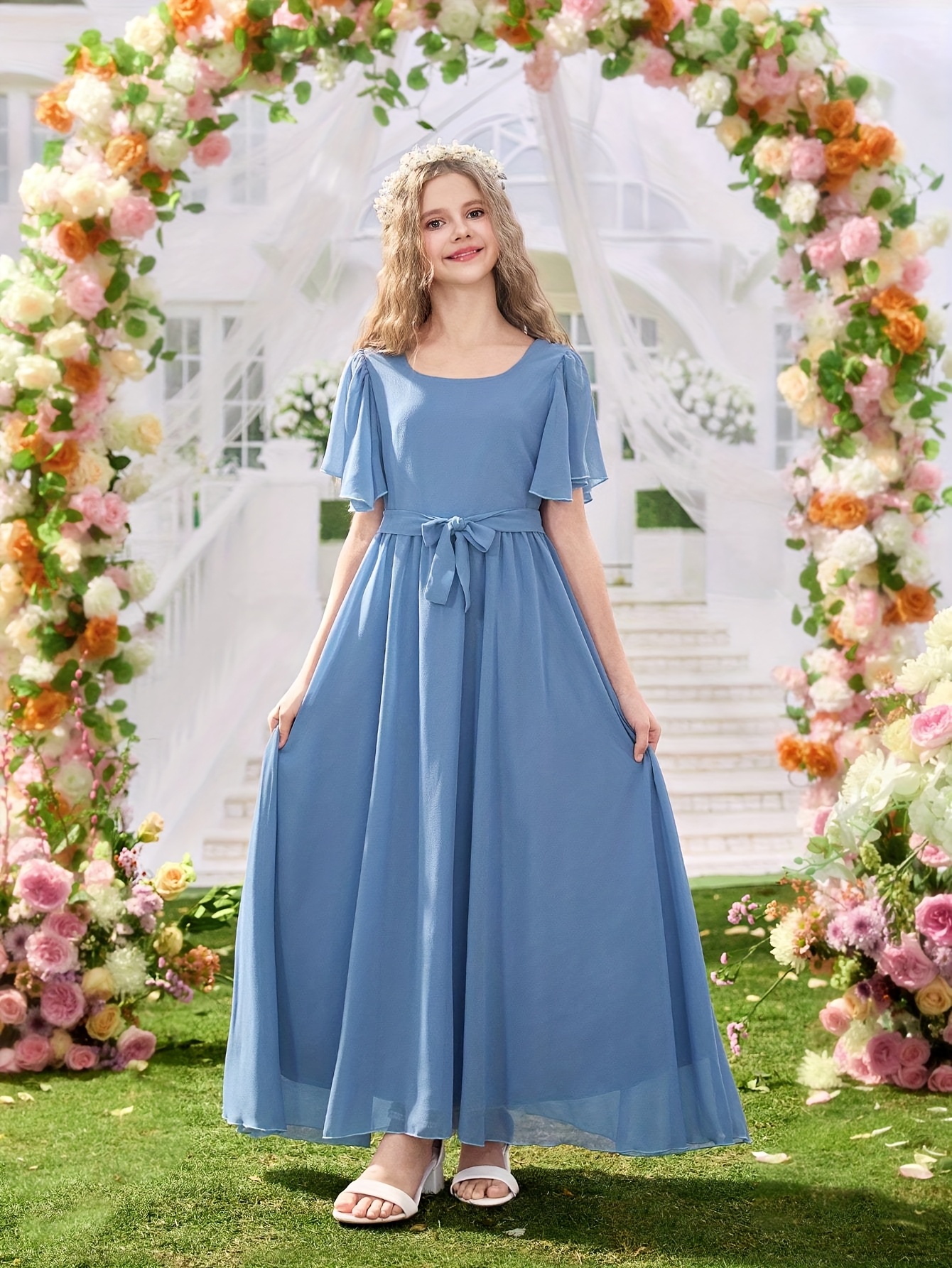 sachin and babi light blue dress Spring Bridesmaid Dresses main image 1