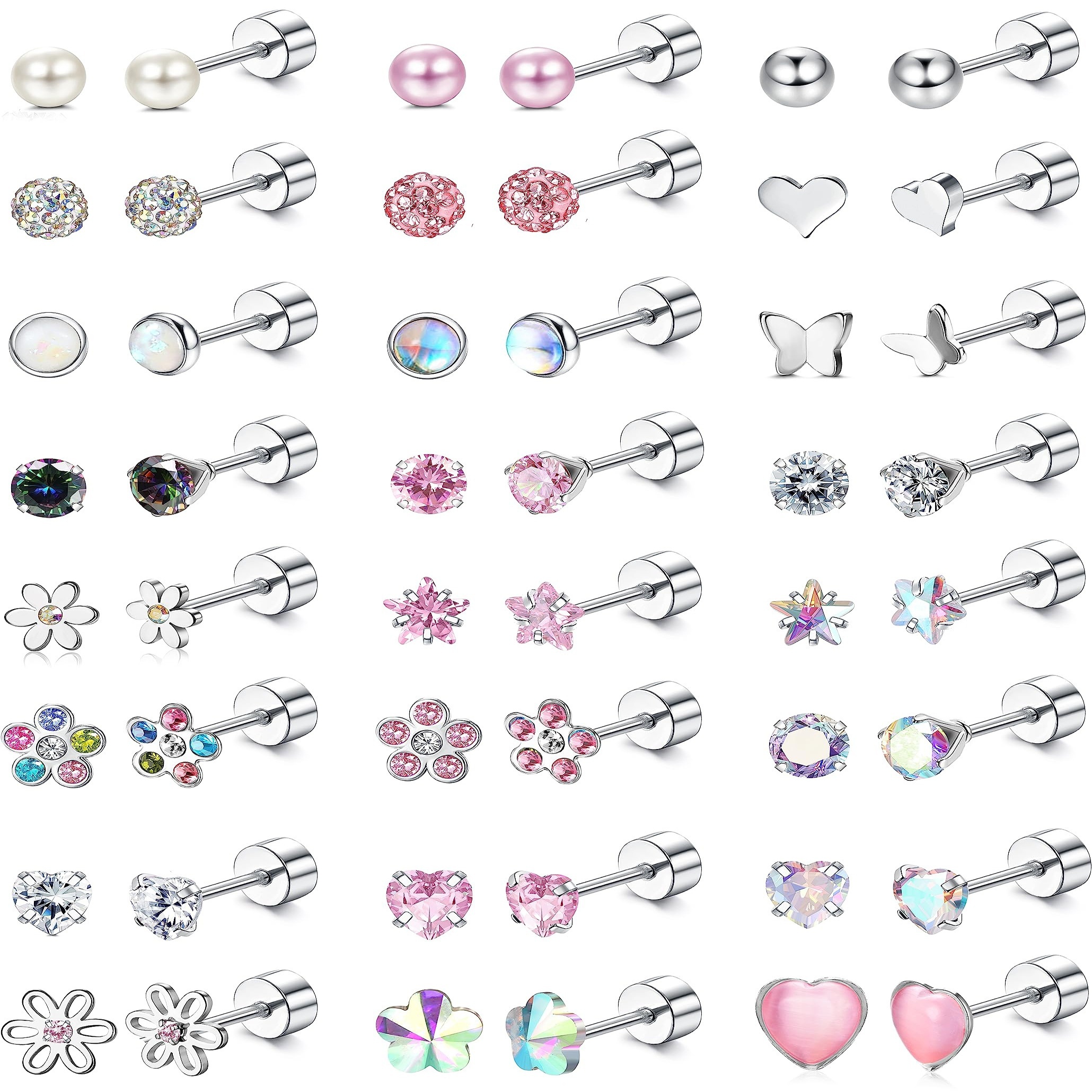 

24 Women's Cz -shaped 4mm Small Set