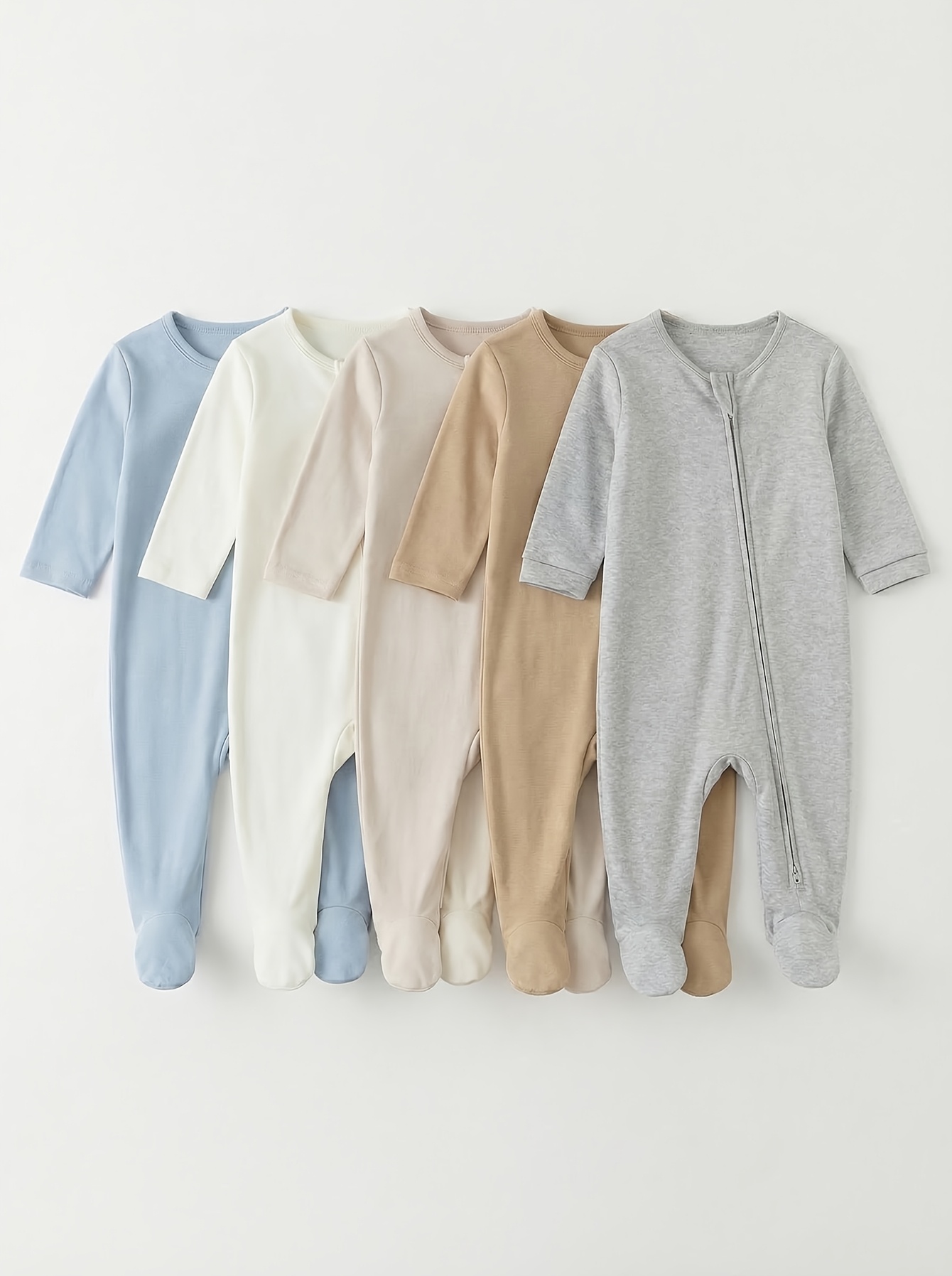 1pc random colour   favorites footed   neutral zip front baby romper onesie breathable   footie for outdoor