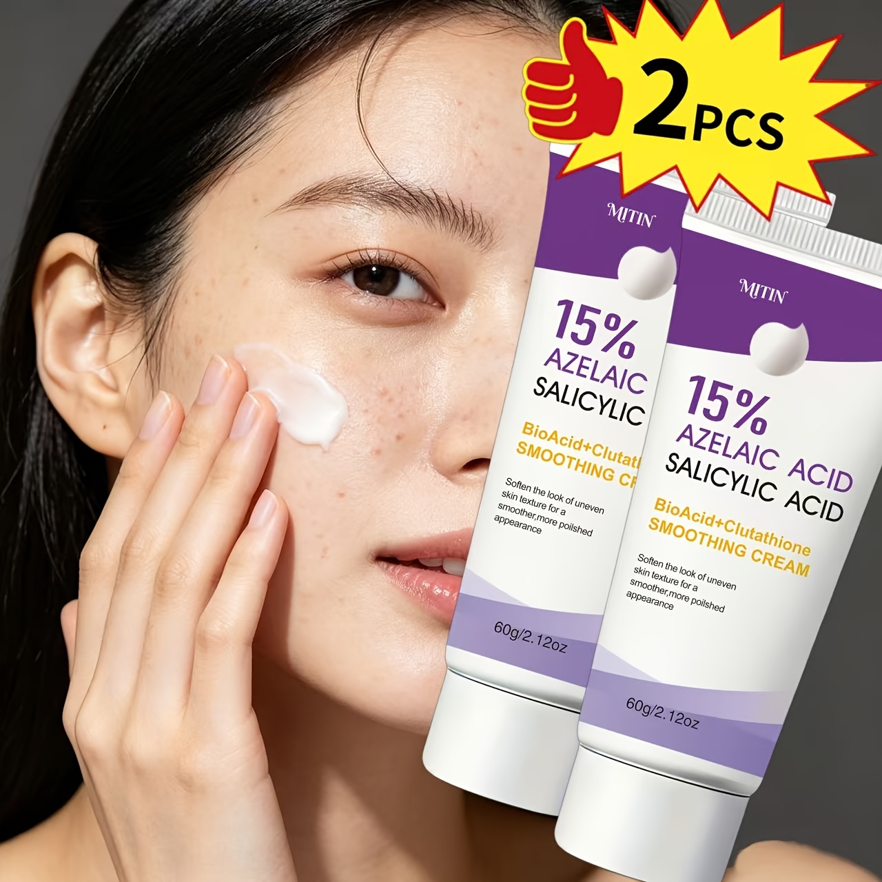 glutathione and azelaic acid together 2pcs 15 azelaic acid salicylic acid face cream