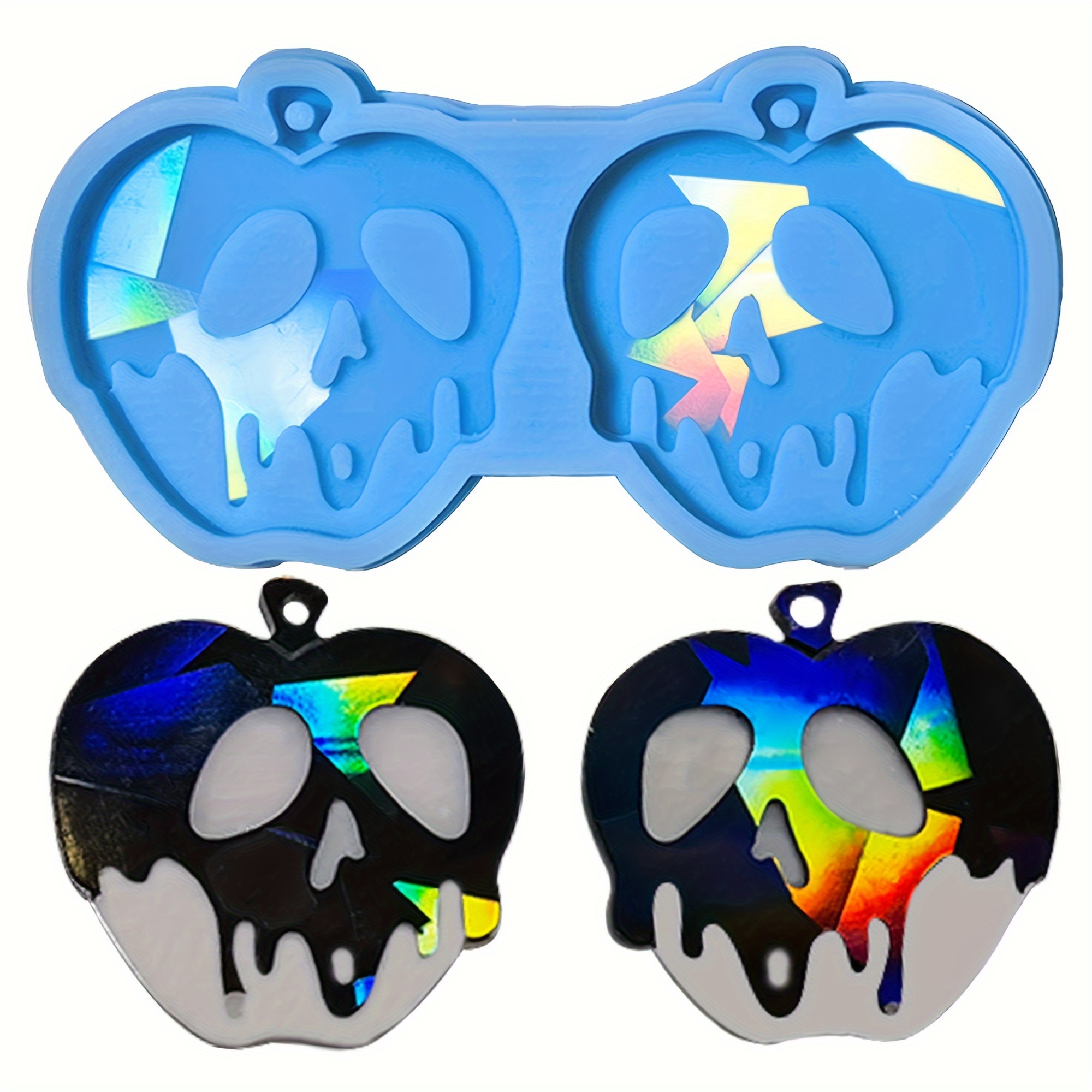 

1pc Holographic & Halloween Earrings Silicone Mold - , Flexible Crafting Tool With Intricate Rainbow Effect For Unique Laser Pendants