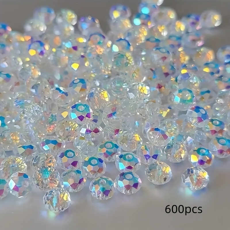 TEMU 600/500pcs 3mm/4mm Crystal Beads With Holes - Glass Spherical Beads For Necklace, Bracelet, Earrings, Hair Accessories - Handmade Craft Jewelry