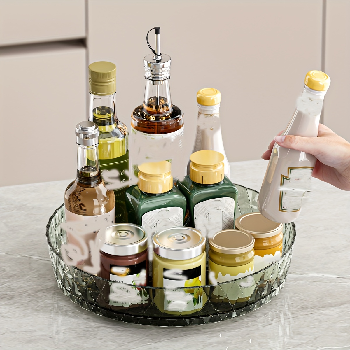 Produktbild von Shanrya Drehbares Kosmetik-Tablett Weiß - 360° Organizer Für Schminktisch & Bad