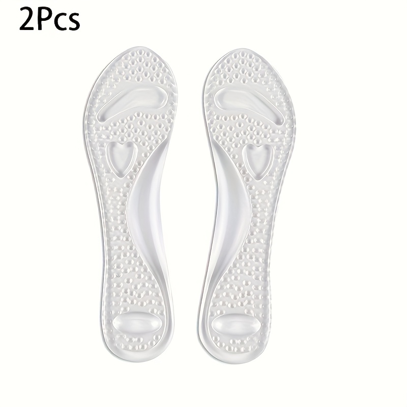 Image of 2pcs, Women's Transparent Silicone Insoles, Heart Shaped Soft And Comfortable, Non-slip High Heels And Sandals Insoles, Arch Support