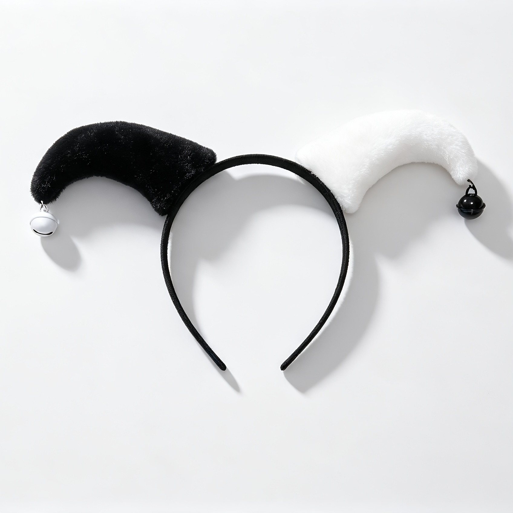 TEMU Serre-tête en peluche avec cornes de et clochettes, accessoire de cheveux de festival Y2K Alt, accessoire de costume de clown fantaisie pour