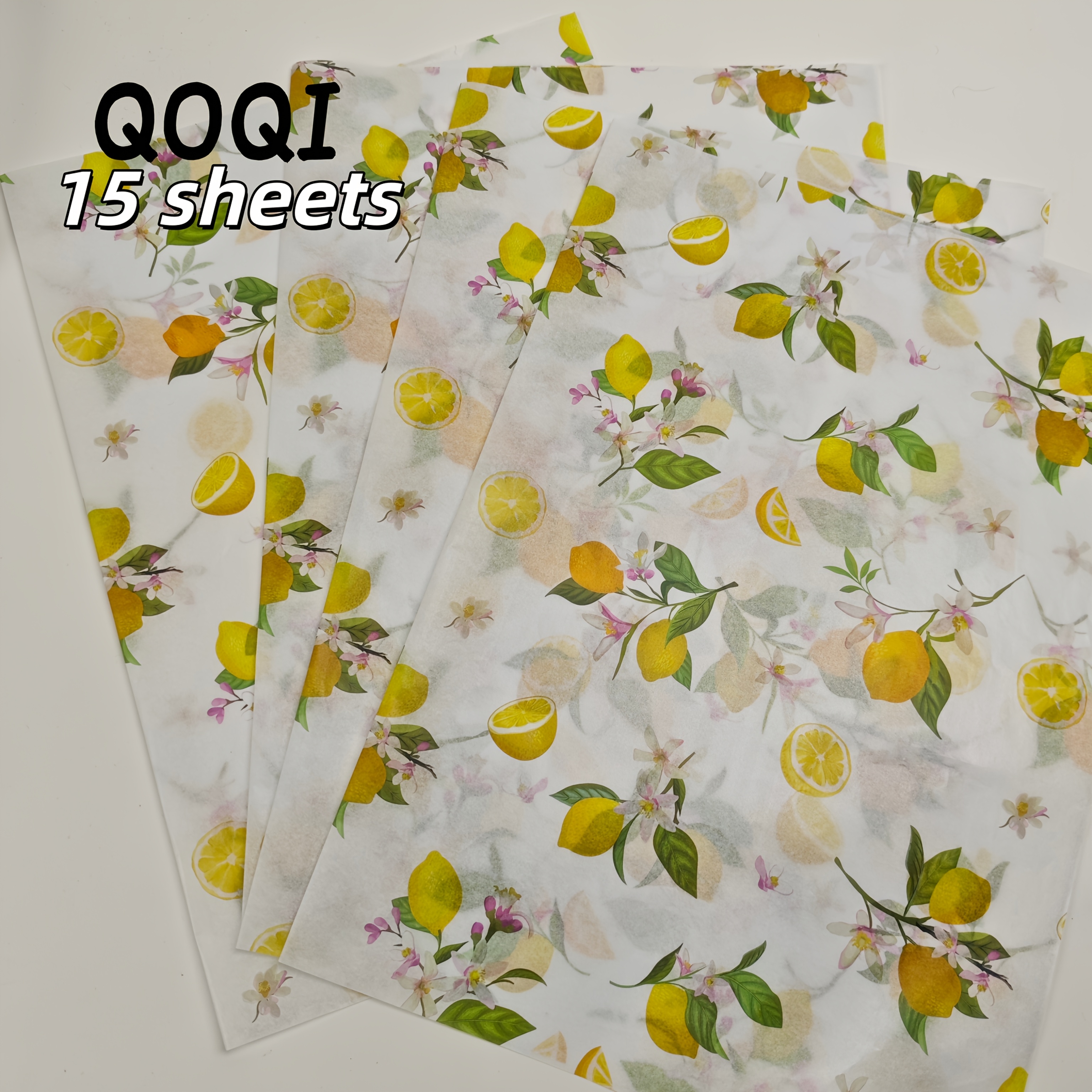 TEMU Carta con motivo a limoni gialli, 20X14 pollici, carta , adatta per confezioni regalo, protezione dall'umidit� per vestiti, imballaggio ,