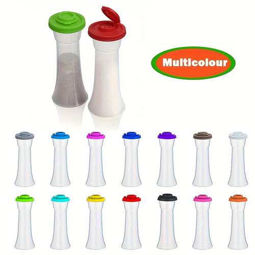 two large salt and pepper shakers with moisture proof features camping picnics and outdoor kitchen lunches clear plastic spice containers with red lids are airtight dispensers for barbecue seasonings and sprinklers
