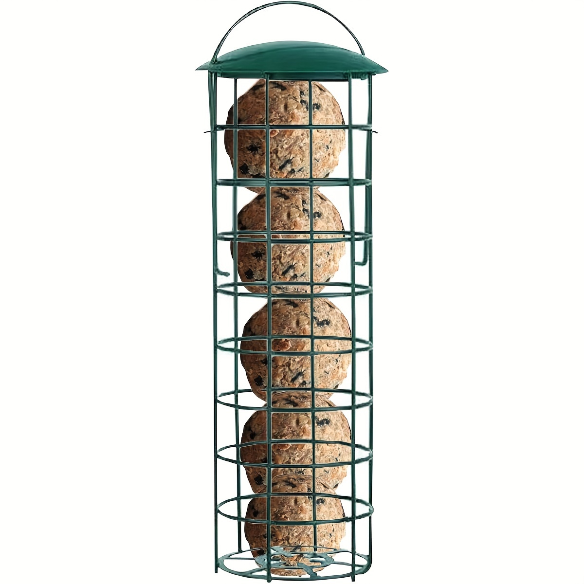 

Iron Wild Bird Feeder With Roof - Hanging Fat Ball Holder, No Battery Needed, Outdoor Decor