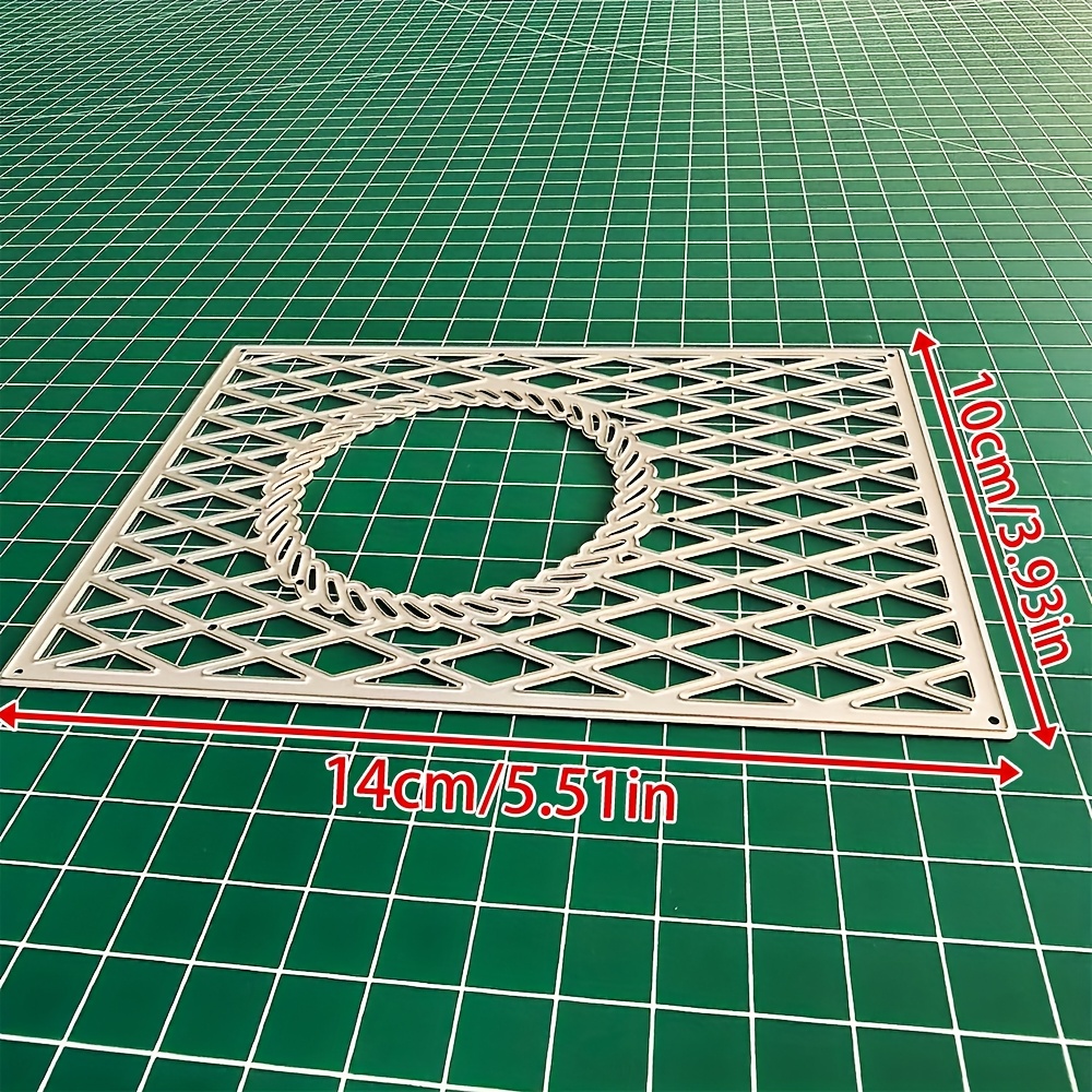 TEMU 1pc Metal Cutting Die For Grid Design, Scrapbook Embellishment, Embossing Die Cut, Template For Crafting Greeting Cards, Ideal For Album Card