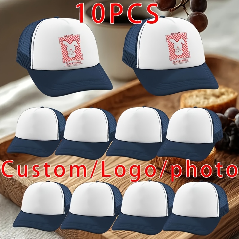 10pcs Customizable DIY Casual Style Baseball Caps