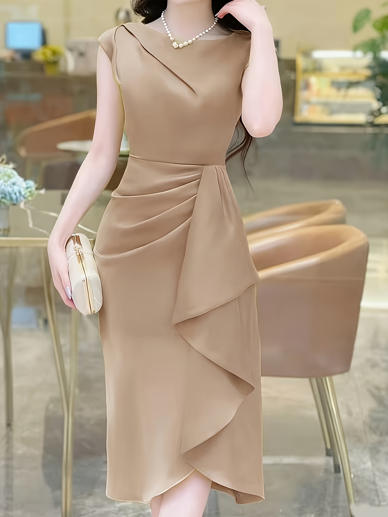 princess polly baby blue dress Beige dresses ❤️ Margaret main image 1