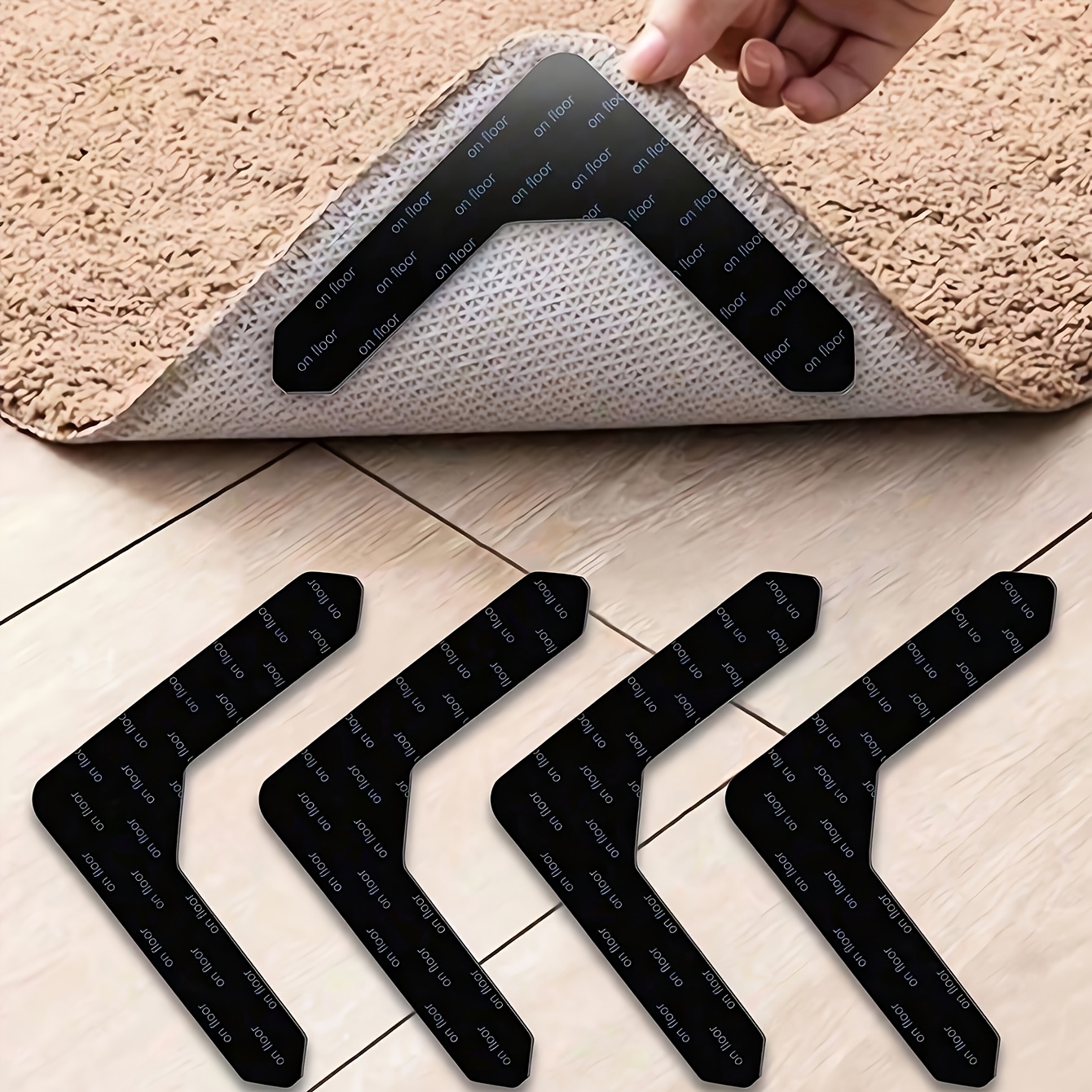 TEMU Anti-slip , Suitable For Carpets, Pu Material, Washable, Non-slip And Reusable, Preventing Carpet Shifting And Curling, For Living Room, Dining
